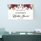 ブルゴーニュ開花ボホフローラブライダルシャワー歓迎 横断幕 (トレードショー)