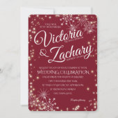 ブルゴーニュ雪とスパークル結婚ズ 招待状 (正面)