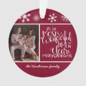 ブルゴーニュ雪の結晶の素晴らしい季節 オーナメント (正面)