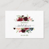 ブルゴーニュ青ピンクフローラ数を推測するゲームカード 名刺 (裏面)