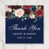 ブルゴーニュ青フローラ結婚の感謝金ゴールド フェイバータグ (正面)