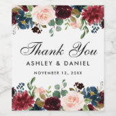 ブルゴーニュ青フローラ結婚の感謝 ワインラベル (シングルラベル)