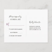 ブルゴーニュ青フローラ金ゴールド幾何学枠rsvp インビテーションポストカード (裏面)