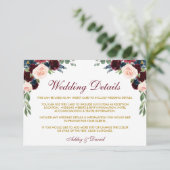 ブルゴーニュ青フローラ金ゴールド結婚の詳細挿入 エンクロージャーカード (スタンド正面)