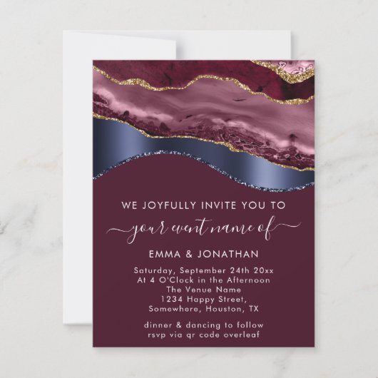 ブルゴーニュ青金ゴールド縁ど波QRコード (正面)