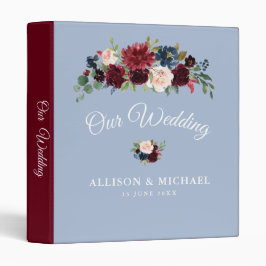 ブルゴーニュ風の埃っぽいブルーフローラウェディングアルバム