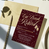 ブルゴーニュ食べドリンクBe除職の退職したパーティー 箔招待状