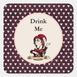 ブルゴーニュ飲む私の不機嫌Hatter Alice in Wonderland スクエアシール