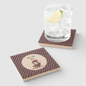 ブルゴーニュ飲む私の不機嫌Hatter Alice in Wonderland ストーンコースター (横)