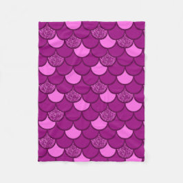 ブルゴーニュ魚鱗グリッター効果 フリースブランケット