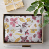 ブルゴーニュ黄色の水の色ワイルドフラワーパターン 薄葉紙 (ギフト)