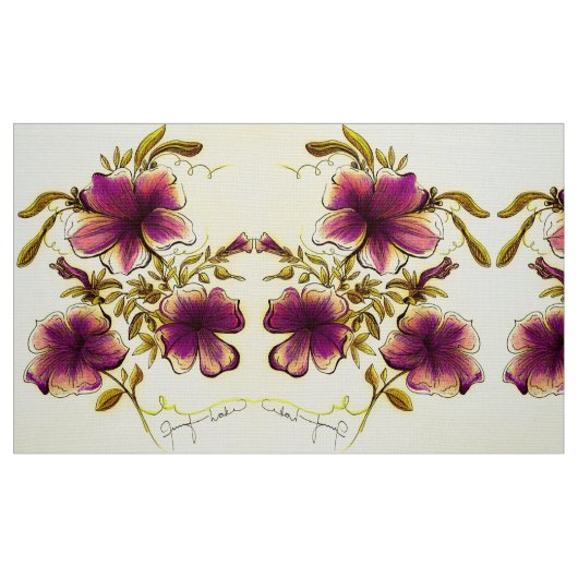 ブルゴーニュ黄花 ファブリック (ファットクウォーター)