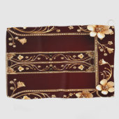 ブルゴーニュ黄金の花ゴルフタオル ゴルフタオル (横)