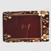 ブルゴーニュ黄金の花ゴルフタオル ゴルフタオル (横)