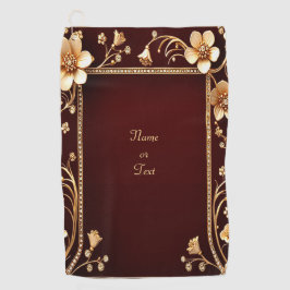 ブルゴーニュ黄金の花ゴルフタオル ゴルフタオル