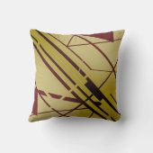 ブルゴーニュ黒いシェイプのラインを金ゴールドフローデザイン クッション (裏面)