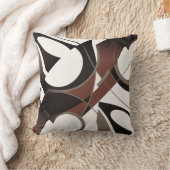 ブルゴーニュ黒タン白スワーリング斜め抽象芸術 クッション (ブランケット)