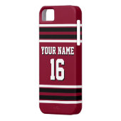 ブルゴーニュ黒チームジャージカスタムー番号名 Case-Mate iPhoneケース (裏面左)