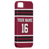 ブルゴーニュ黒チームジャージカスタムー番号名 Case-Mate iPhoneケース (裏面/右)