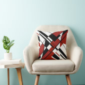 ブルゴーニュ黒対白対角角デザイン クッション (椅子)