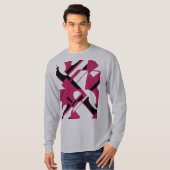 ブルゴーニュ黒対角MCMインスパイア- Tシャツ (正面フル)