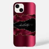 ブルゴーニュ黒金ゴールドアゲート大理石名文字 Case-Mate iPhoneケース (裏面)