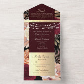 ブルゴーニュ黒金ゴールドストリングラ結婚イトのAll In O オールインワン招待状 (内側)