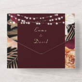 ブルゴーニュ黒金ゴールドストリングラ結婚イトのAll In O オールインワン招待状 (裏面)