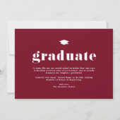 ブルゴーニュ2025はっきりしたタイポグラフィ写真卒業 案内状 (裏面)