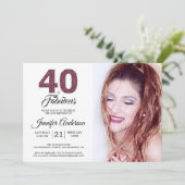 ブルゴーニュ40歳と素晴らしい40歳の誕生日の写真 招待状 (スタンド正面)