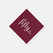 ブルゴーニュ50と素晴らしい!スクリプト50番目の誕生日 スタンダードカクテルナプキン (角)