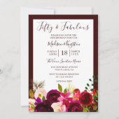 ブルゴーニュ50歳と素晴らしい誕生日パーティー招待状 招待状 (正面)