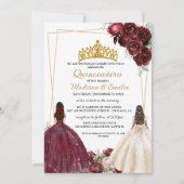 ブルゴーニュ&アイボリーバタフライツインキンセアニェラ 招待状 (正面)