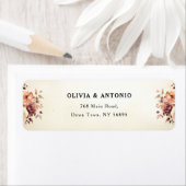 ブルゴーニュ&アイボリー花戻る ラベル (インサイチュ)