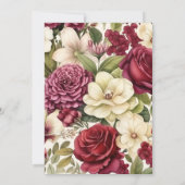 ブルゴーニュ、アイボリー、セージフローラ結婚ズ 招待状 (裏面)