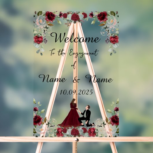 ブルゴーニュ・アクリル婚約徴候 アクリルサイン (ニュートラル)