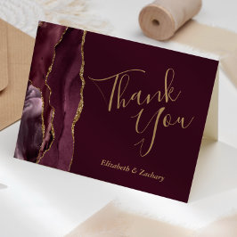 ブルゴーニュ・アゲート結婚ト金ゴールドありがとう カード