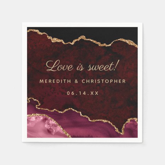 ブルゴーニュ・アゲ結婚ート スタンダードカクテルナプキン (正面)