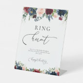 ブルゴーニュ・アンド・ネイビーリングや輪狩り標識 台座サイン (正面)