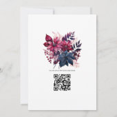 ブルゴーニュ・アンド・ネイビー結婚フローラ 招待状 (裏面)