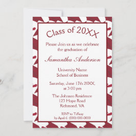 ブルゴーニュ・アンド・ホワイトの卒業式パーティー 招待状