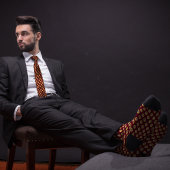 ブルゴーニュ&イエローエテリアム暗号コイン ネクタイ