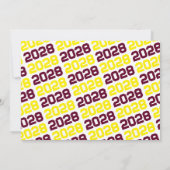 ブルゴーニュ&イエロー卒業写真招待状 招待状 (裏面)