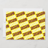 ブルゴーニュ&イエロー卒業写真招待状 招待状 (裏面)