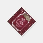 ブルゴーニュ・ウッド・メイソン・ジャー・バーン結婚ズ スタンダードカクテルナプキン (角)
