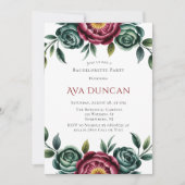 ブルゴーニュ&エメラルドピーオンウィンターバチェロレッテ 招待状 (正面)