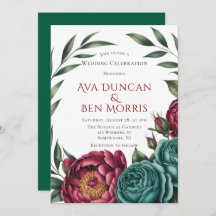 ブルゴーニュ&エメラルド牡丹冬の結婚式