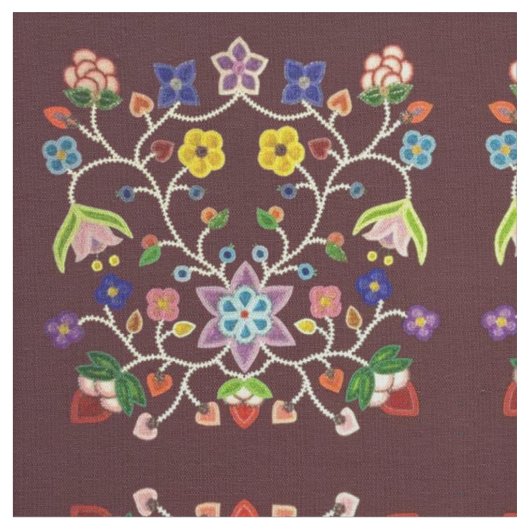 ブルゴーニュ・オジベ花柄 ファブリック (クローズアップ)