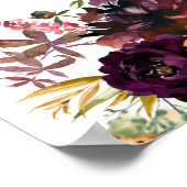 ブルゴーニュ&オレンジフローラ歓迎ブライダルシャワー ポスター (角)