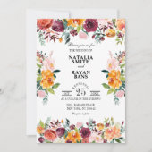 ブルゴーニュ・オレンジ・クラッシュ・フローラピュア結婚・カード (正面)